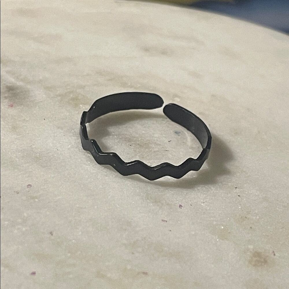 fashion ring adjustable gothic black